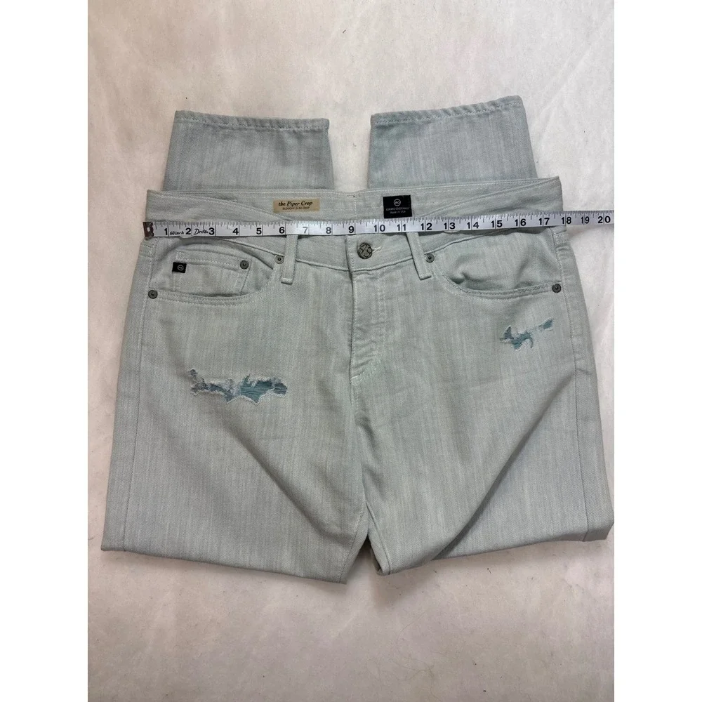 AG‎ Adriano Goldschmied The Piper Crop Slouchy Slim Jeans Distressed Size 27